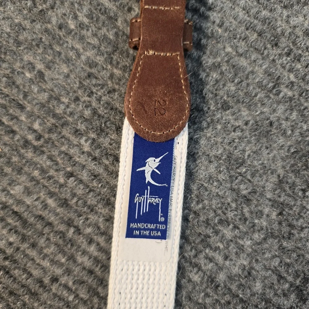 Guy Harvey Boy's USA Marlin Leather Tab Belt Size 22